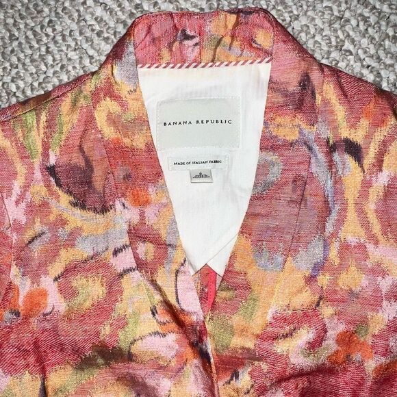 Banana Republic Floral Watercolor Blazer Jacket - Sz 2 - Picture 13 of 13
